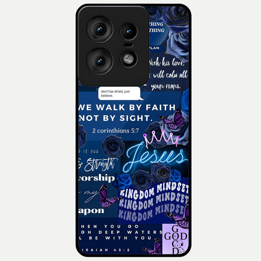  Kingdom Faith Glow Glass Case For Moto Edge50 Pro back cover – full design glossy printed glass finish