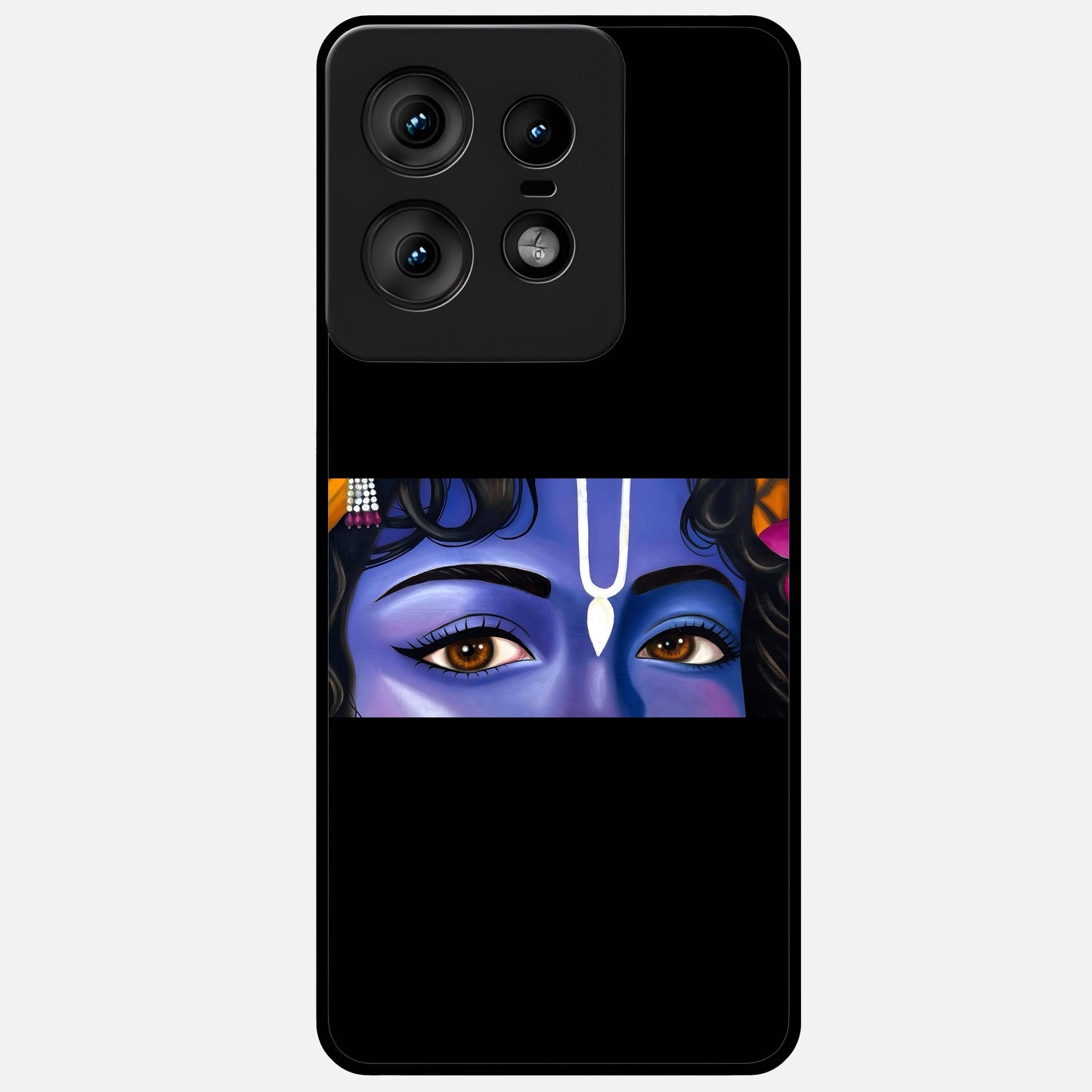  Krishna Eye Glass Case For Moto Edge50 Pro back cover – full design glossy printed glass finish