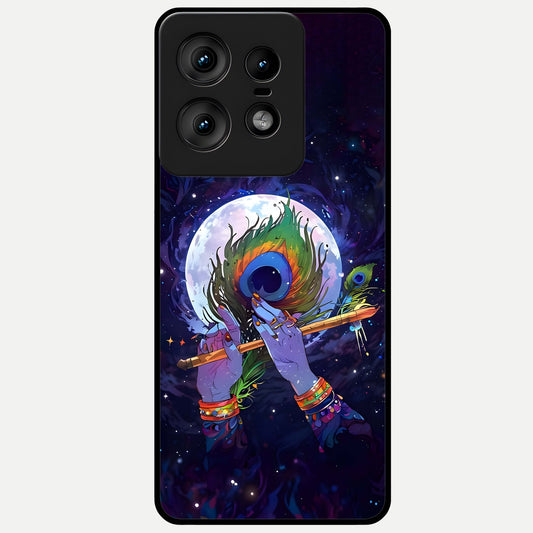 Krishna Hands Art Glass Case For Moto Edge50 Pro back cover – full design glossy printed glass finish