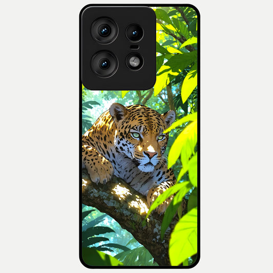  Leopard in Jungle Glass Case For Moto Edge50 Pro back cover – full design glossy printed glass finish