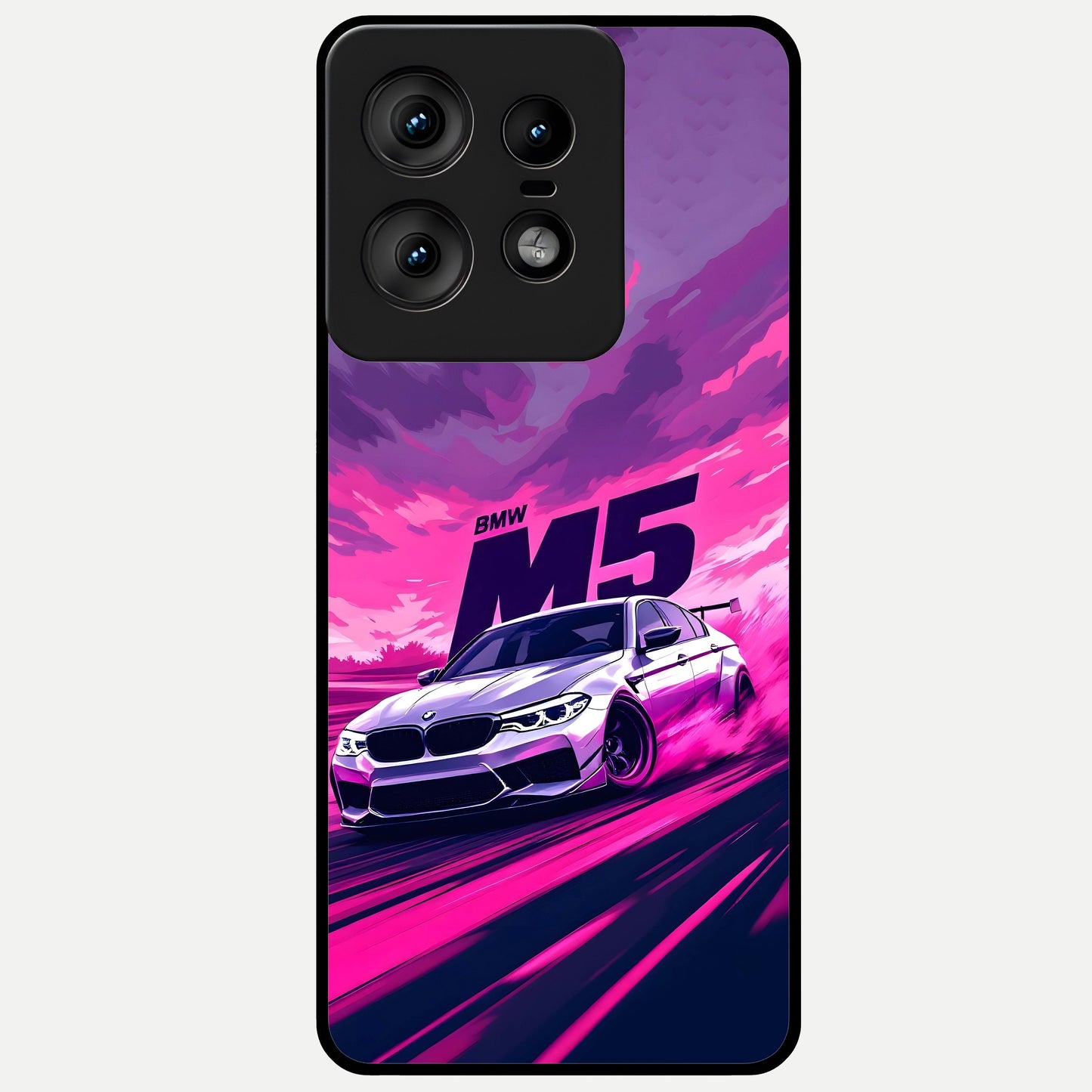 MS Neon Car Glass Case For Moto Edge50 Pro back cover – full design glossy printed glass finish