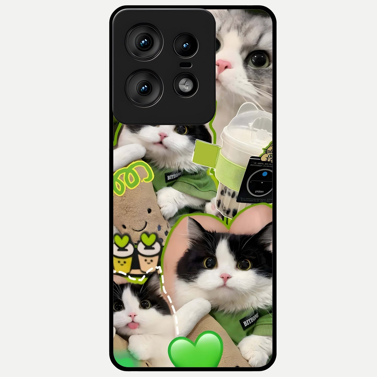  Matcha Cats Mood Glass Case For Moto Edge50 Pro back cover – full design glossy printed glass finish