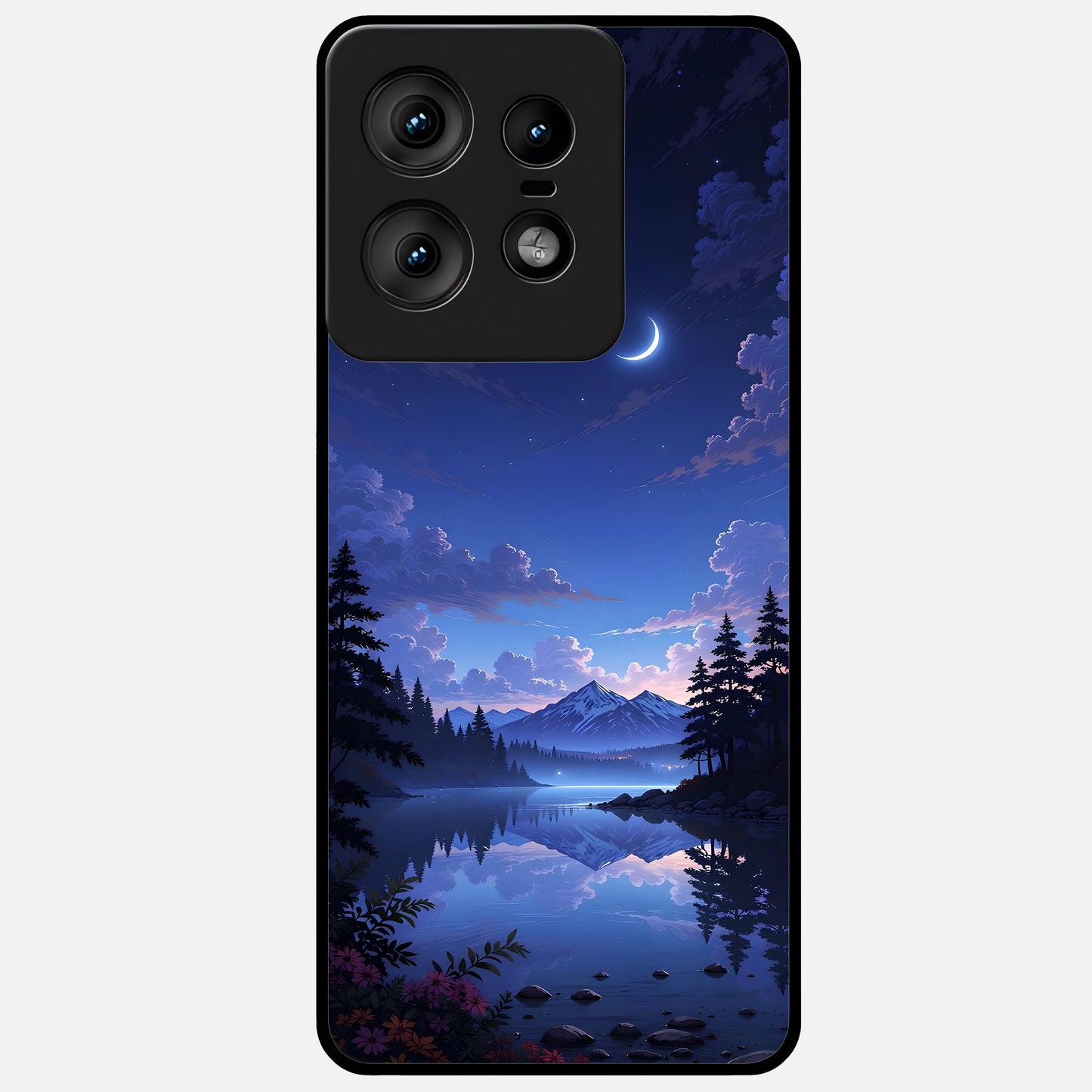  Midnight Lake Peace Glass Case For Moto Edge50 Pro back cover – full design glossy printed glass finish