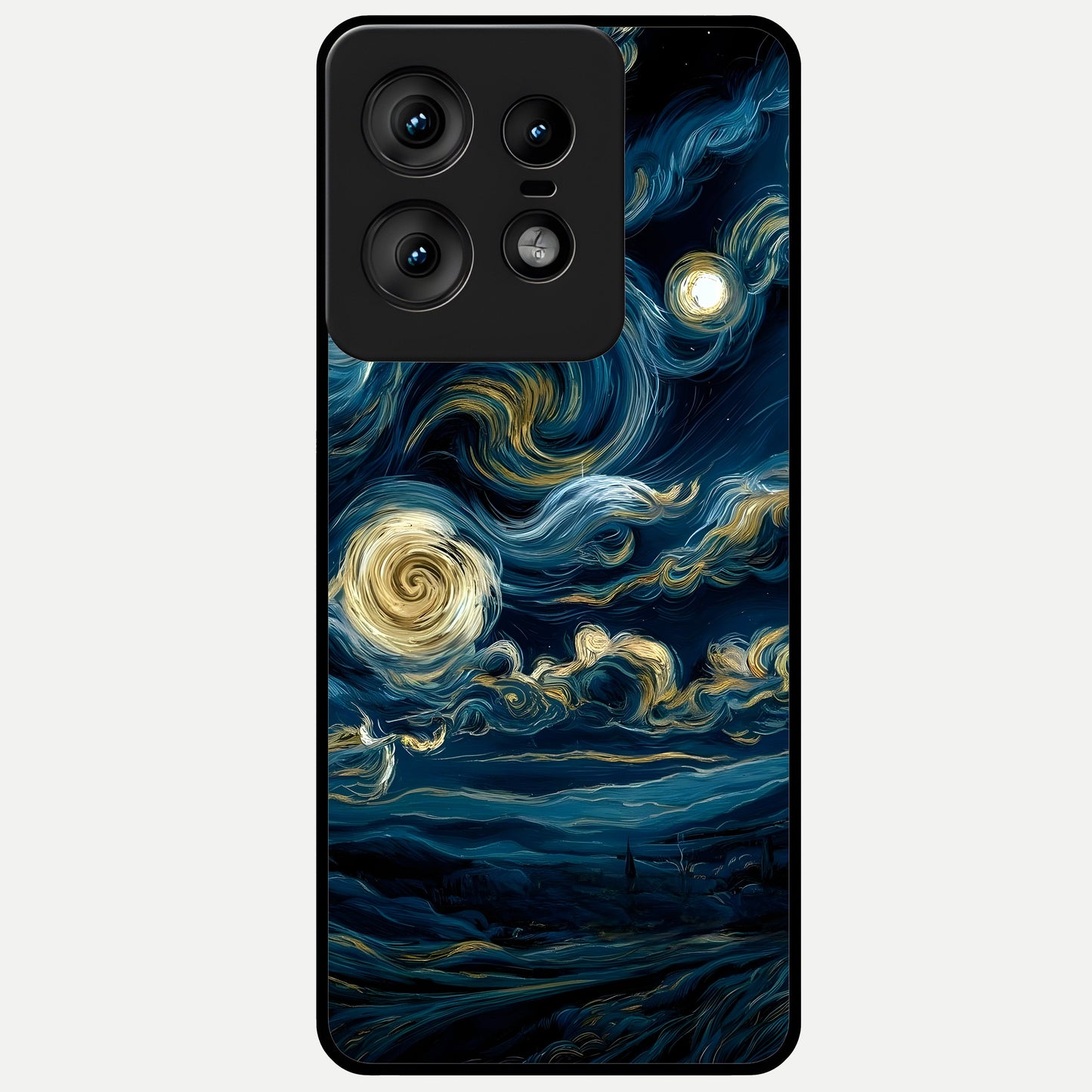  Midnight Sky Whirl Glass Case For Moto Edge50 Pro back cover – full design glossy printed glass finish