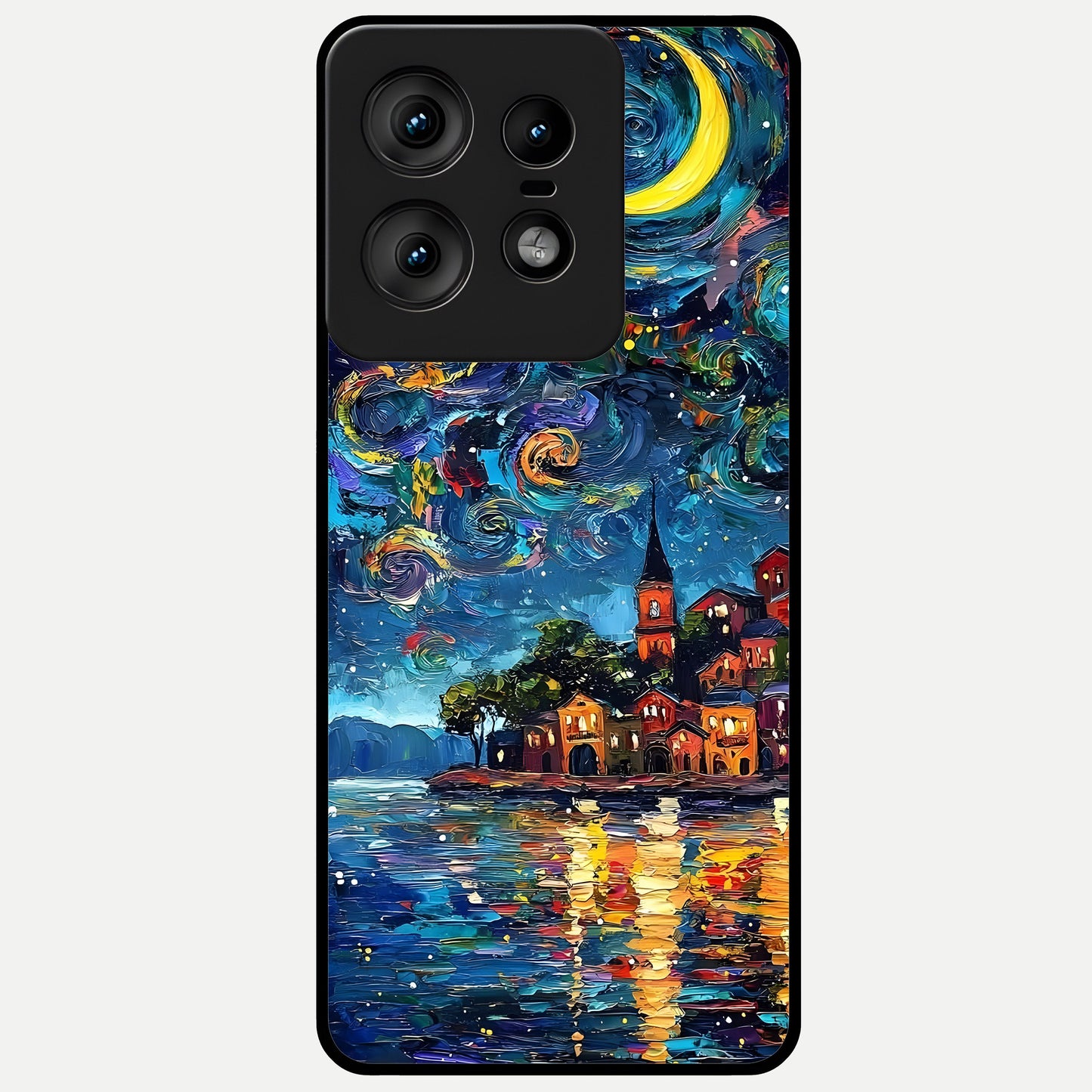  Moonlight Harbor Glow Glass Case For Moto Edge50 Pro back cover – full design glossy printed glass finish