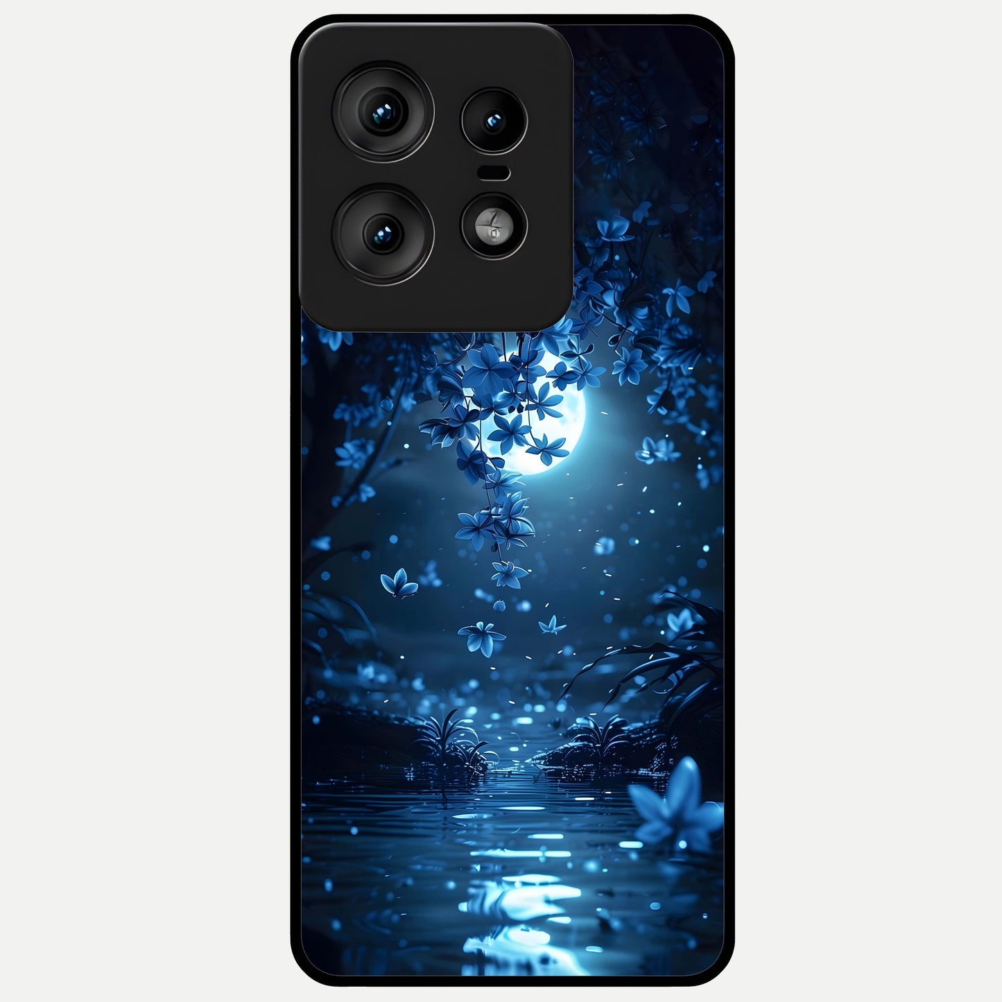  Moonlight Petal Dream Glass Case For Moto Edge50 Pro back cover – full design glossy printed glass finish