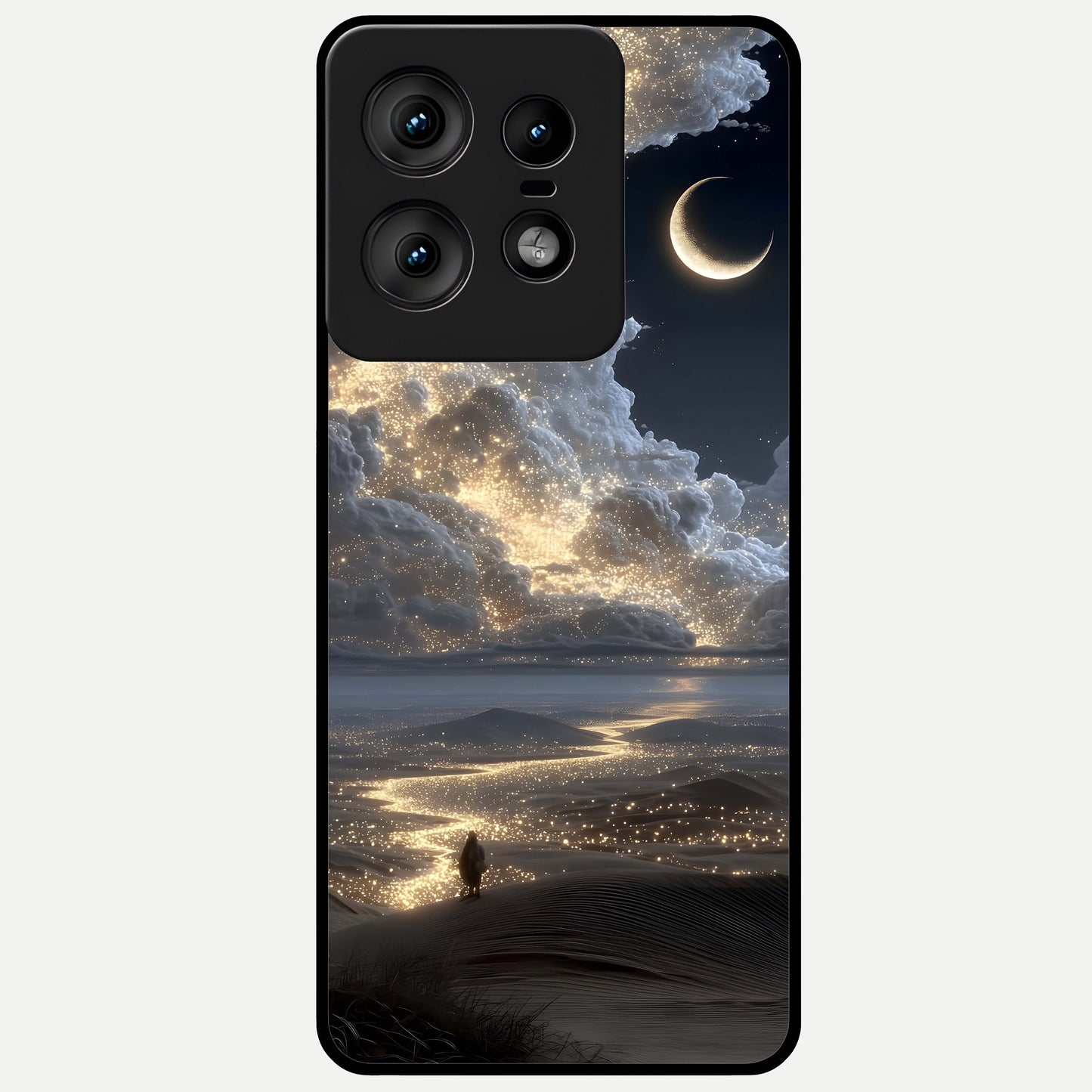  Moonlight Spark Path Glass Case For Moto Edge50 Pro back cover – full design glossy printed glass finish