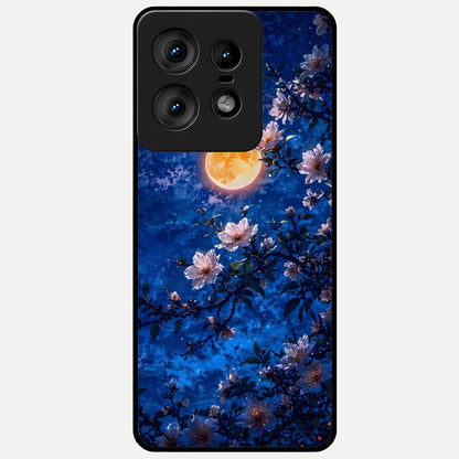  Moonlit Blossoms Night Glass Case For Moto Edge50 Pro back cover – full design glossy printed glass finish