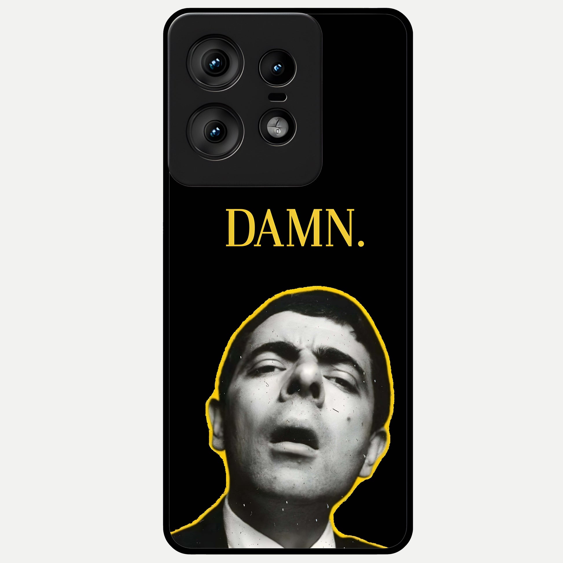  Mr Bean Damn Glass Case For Moto Edge50 Pro back cover – full design glossy printed glass finish