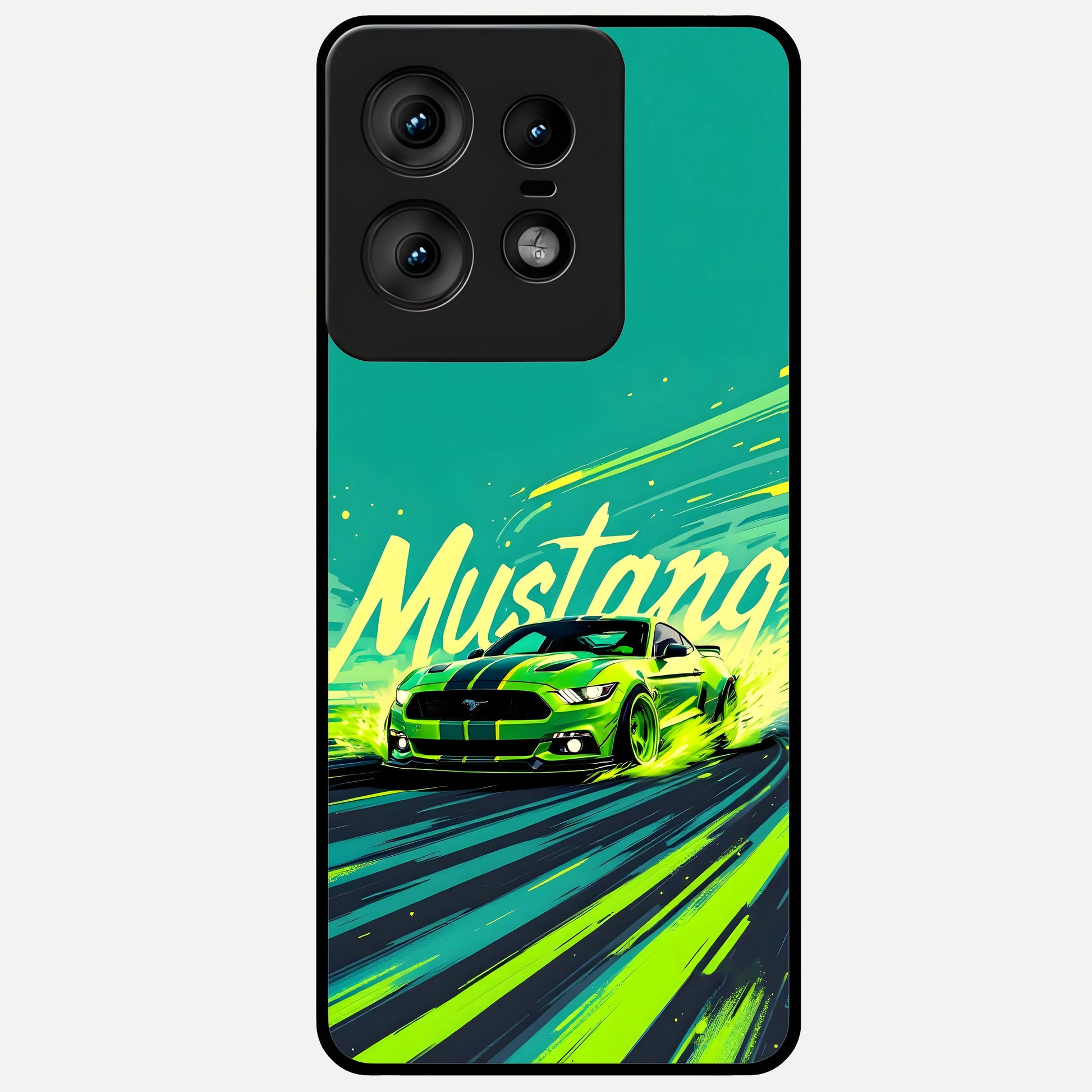  Mustang Bang Glass Case For Moto Edge50 Pro back cover – full design glossy printed glass finish