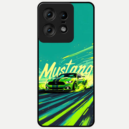  Mustang Bang Glass Case For Moto Edge50 Pro back cover – full design glossy printed glass finish