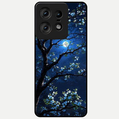  Mystic Floral Night Glass Case For Moto Edge50 Pro back cover – full design glossy printed glass finish