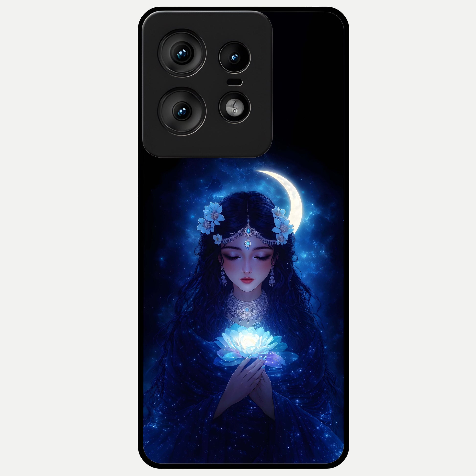  Mystic Moon Queen Glass Case For Moto Edge50 Pro back cover – full design glossy printed glass finish