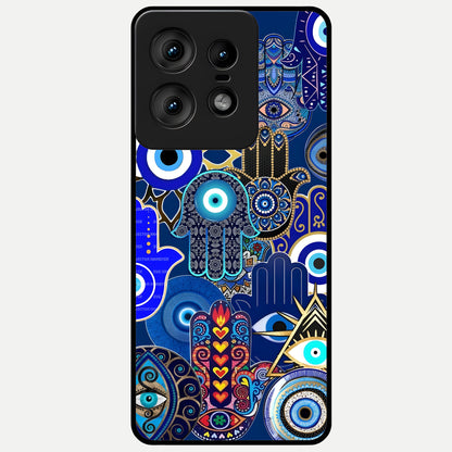  Mystic Palm Guard Glass Case For Moto Edge50 Pro back cover – full design glossy printed glass finish