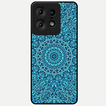  Ocean Bloom Mandala Glass Case For Moto Edge50 Pro back cover – full design glossy printed glass finish
