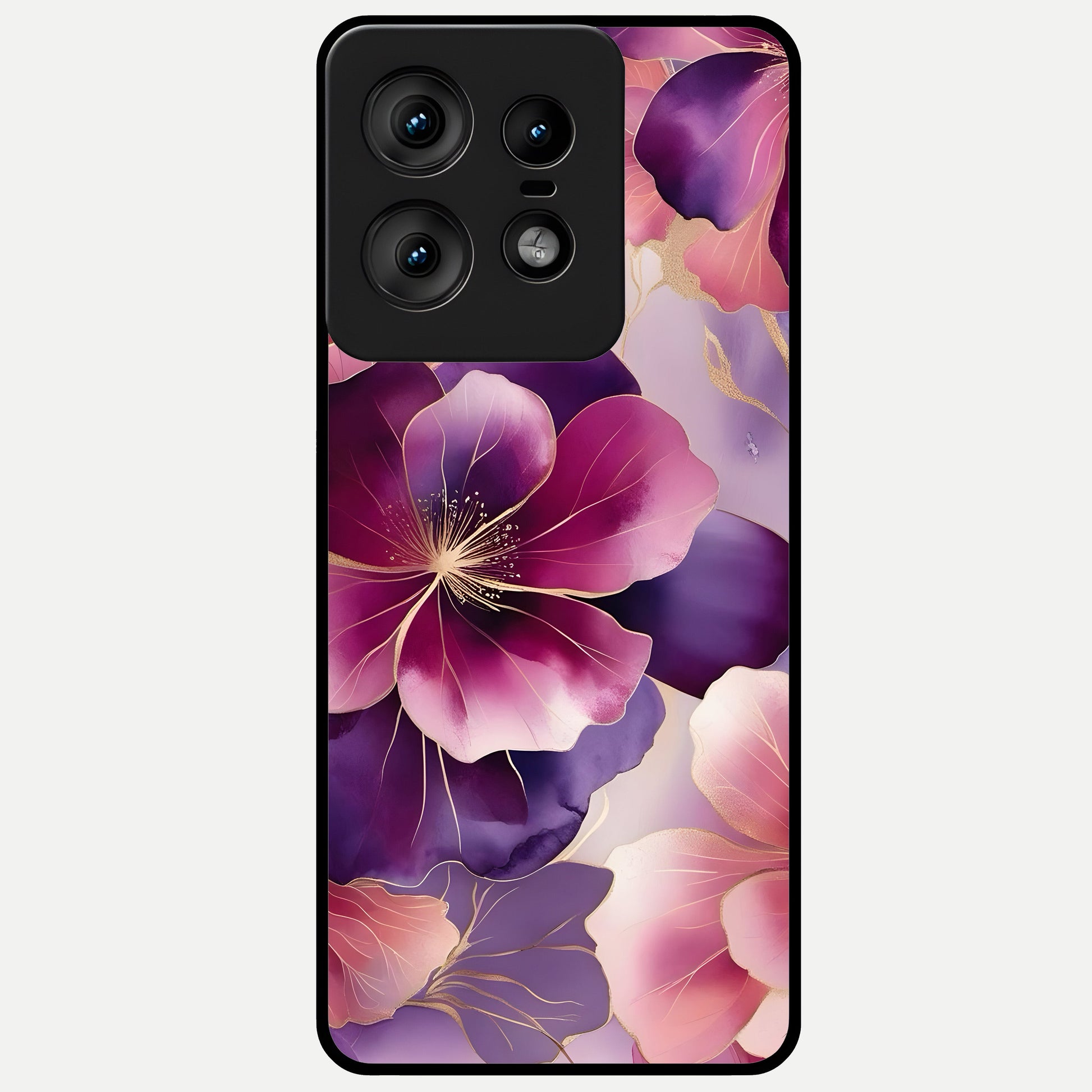 Pink Bouquet Florals Glass Case For Moto Edge50 Pro back cover – full design glossy printed glass finish