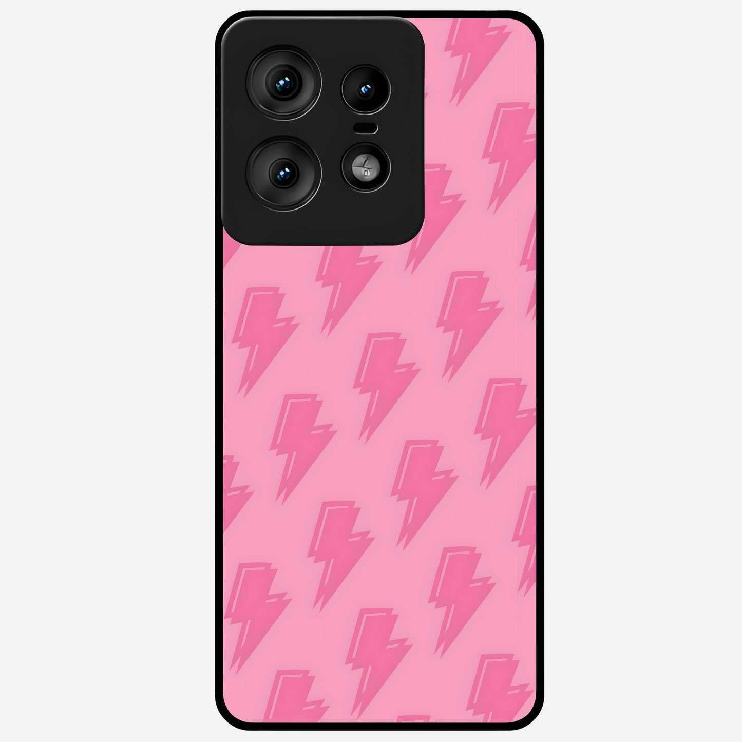  Pink Moo Magic Glass Case For Moto Edge50 Pro back cover – full design glossy printed glass finish