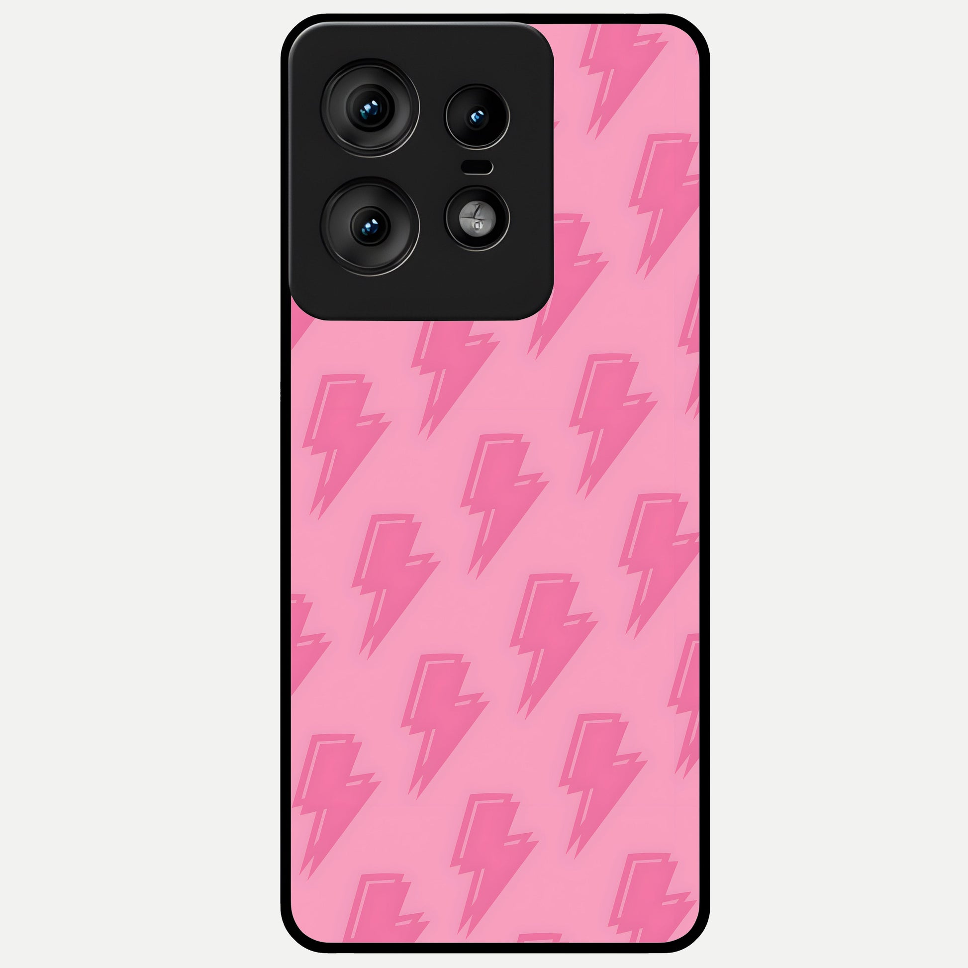  Pink Moo Magic Glass Case For Moto Edge50 Pro back cover – full design glossy printed glass finish