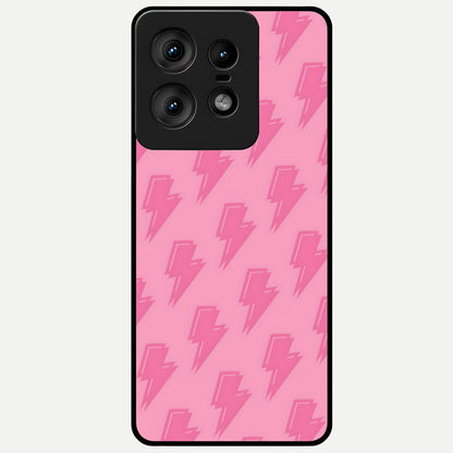  Pink Moo Magic Glass Case For Moto Edge50 Pro back cover – full design glossy printed glass finish