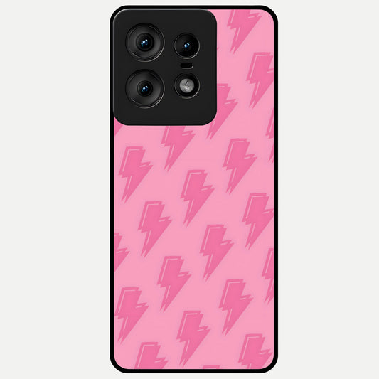  Pink Moo Magic Glass Case For Moto Edge50 Pro back cover – full design glossy printed glass finish