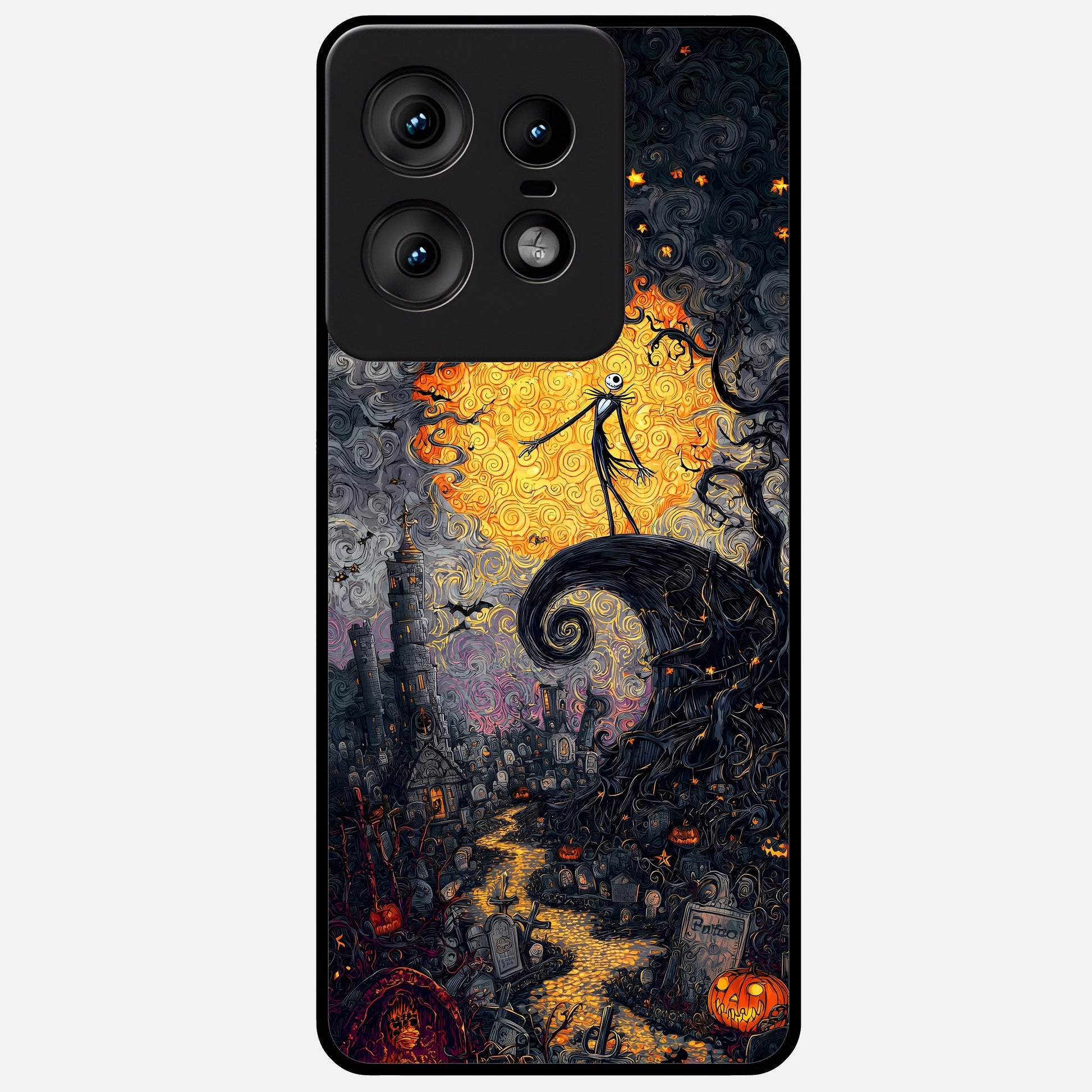  Pumpkin Moonlight Tale Glass Case For Moto Edge50 Pro back cover – full design glossy printed glass finish