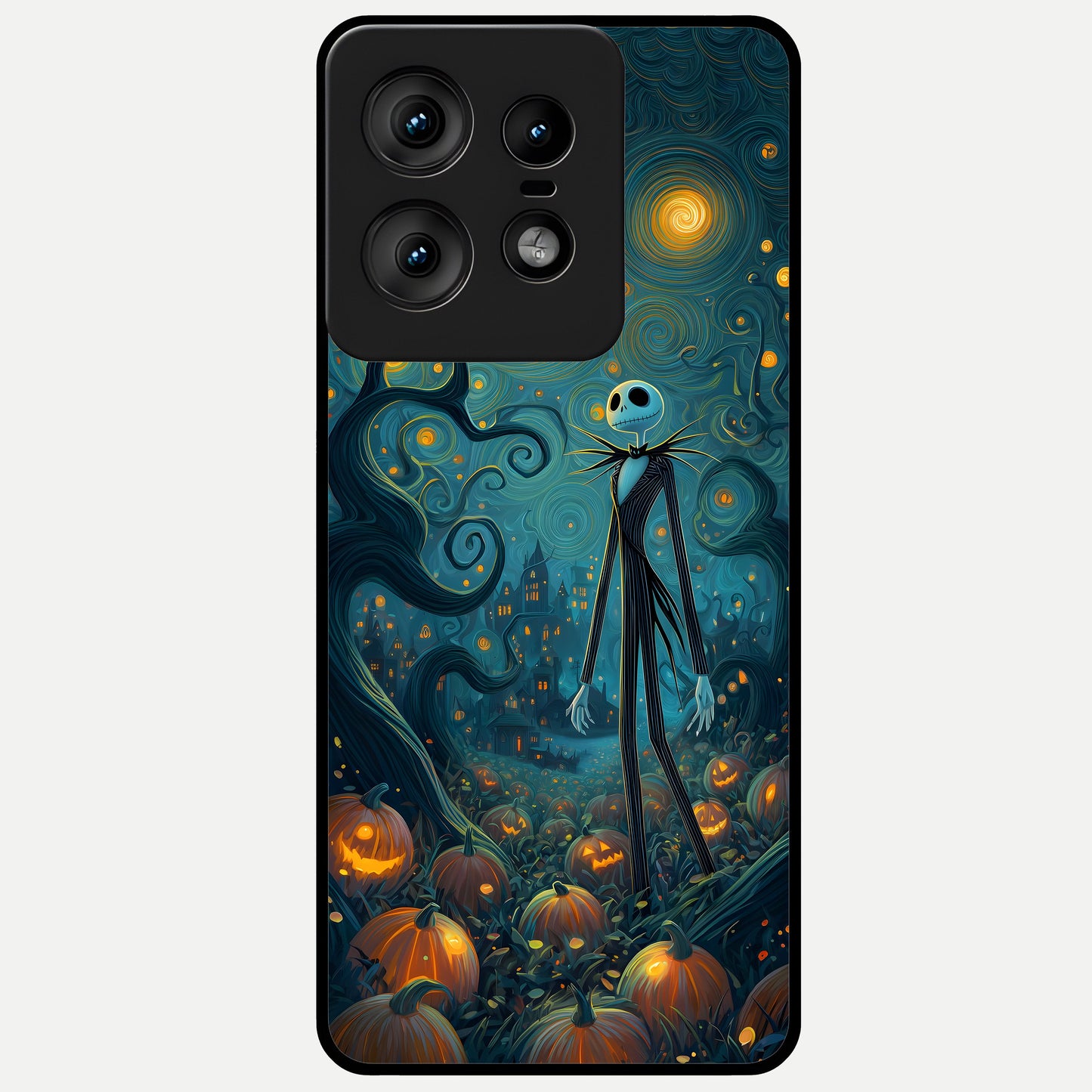  Pumpkin Moon Night Glass Case For Moto Edge50 Pro back cover – full design glossy printed glass finish