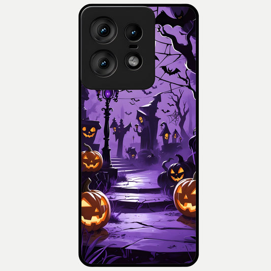  Pumpkin Patch Halloween Glass Case For Moto Edge50 Pro back cover – full design glossy printed glass finish