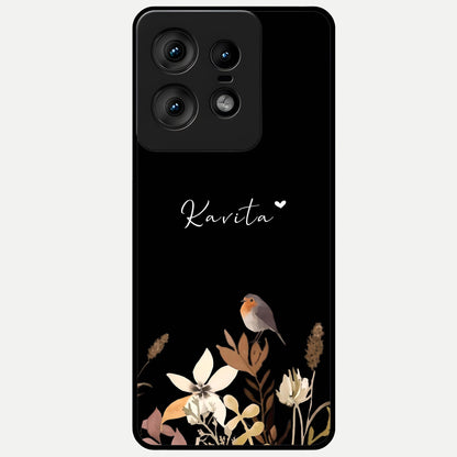  Quiet Garden Tune Custom Name Glass Case For Moto Edge50 Pro back cover – full design glossy printed glass finish