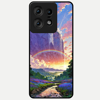  Rainbow Valley Dream Glass Case For Moto Edge50 Pro back cover – full design glossy printed glass finish