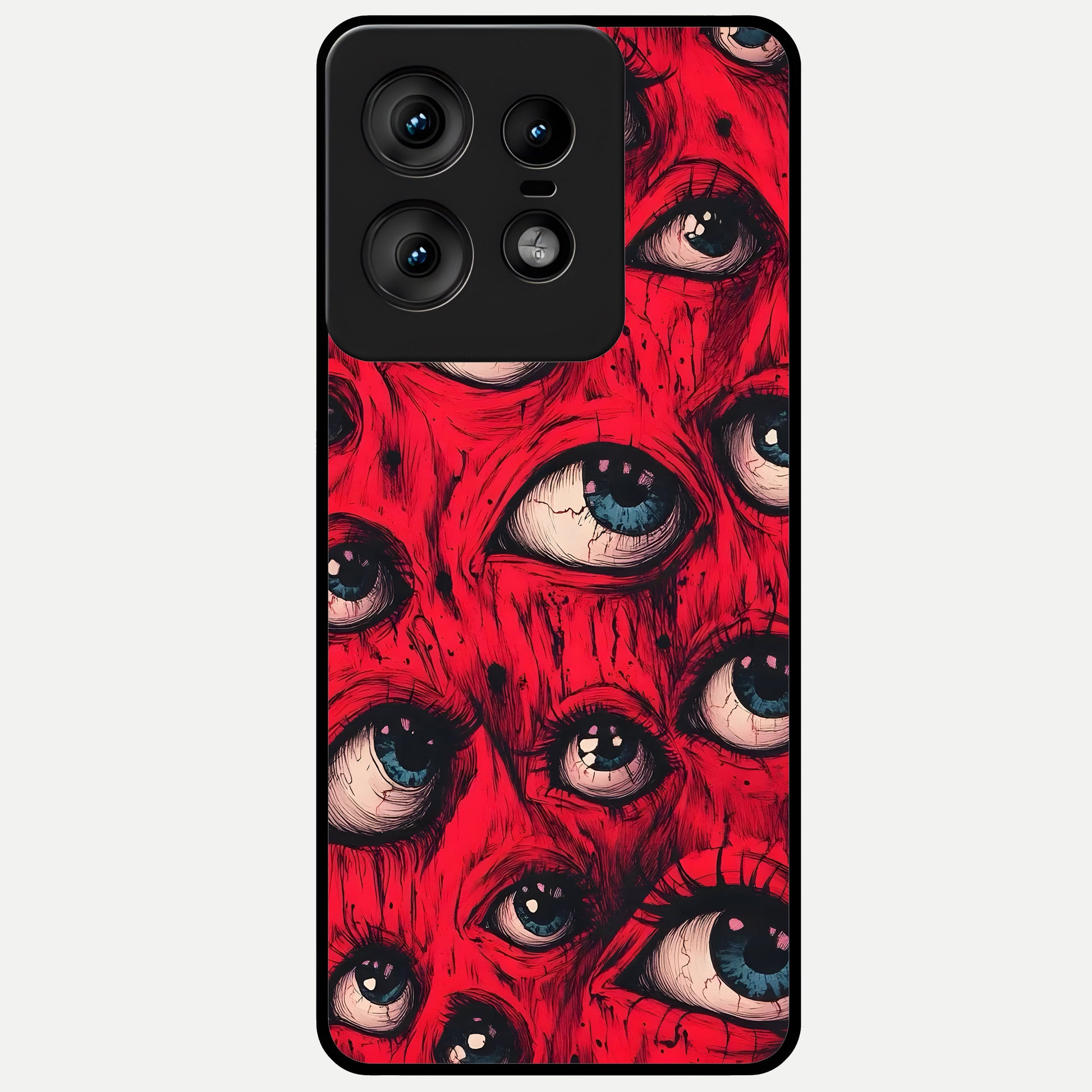  Red Eyes Pattern Glass Case For Moto Edge50 Pro back cover – full design glossy printed glass finish