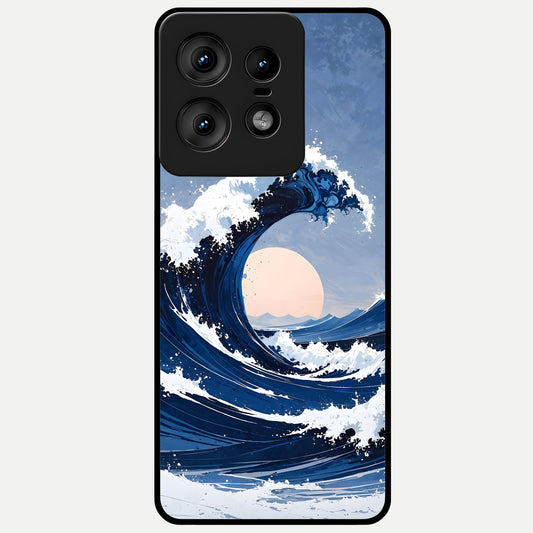  Rising Tide Power Glass Case For Moto Edge50 Pro back cover – full design glossy printed glass finish