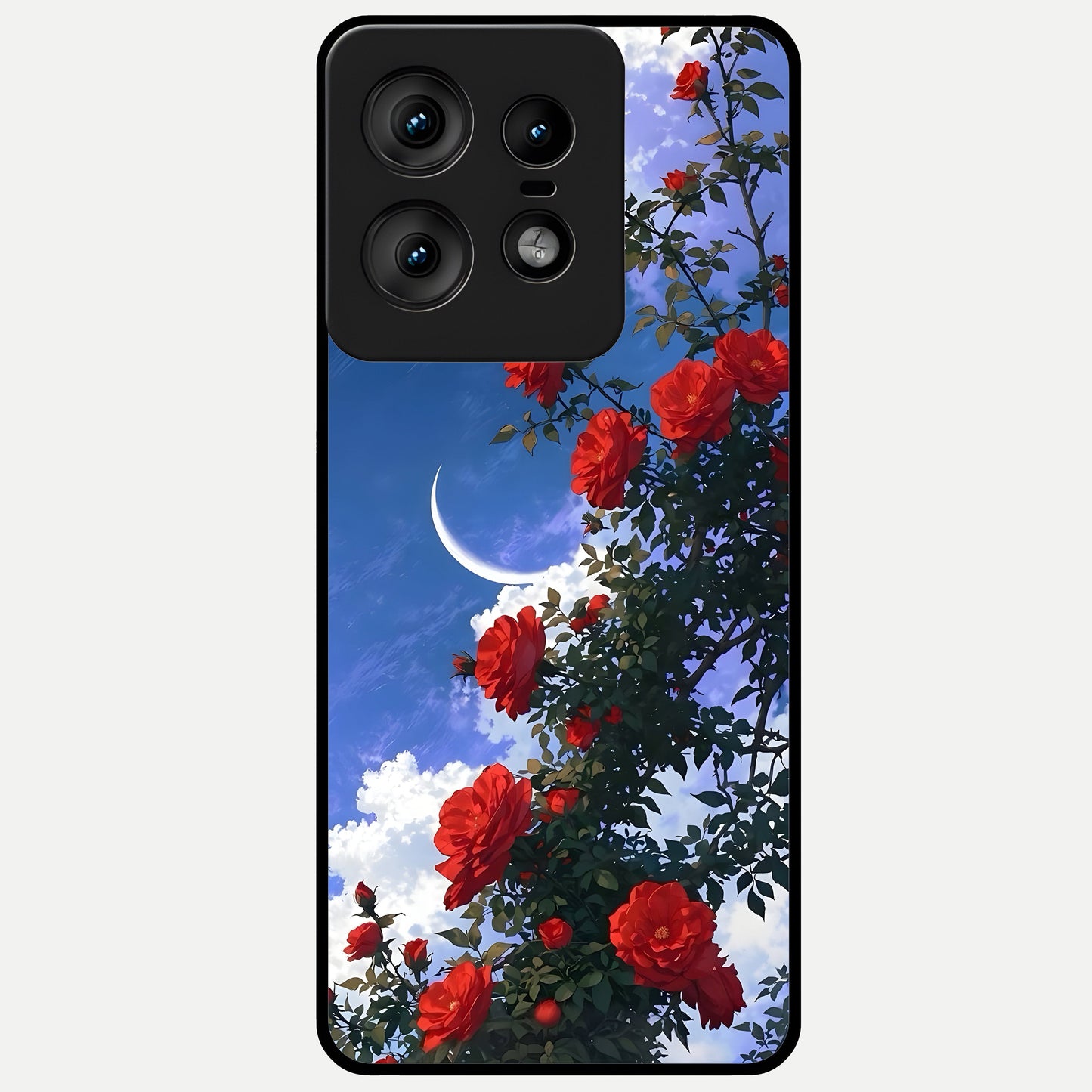  Rose Drift Flowers Glass Case For Moto Edge50 Pro back cover – full design glossy printed glass finish