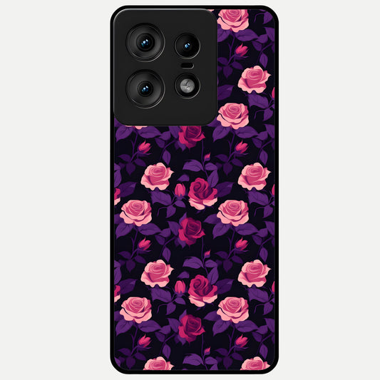  Rose Garden Twilight Glass Case For Moto Edge50 Pro back cover – full design glossy printed glass finish