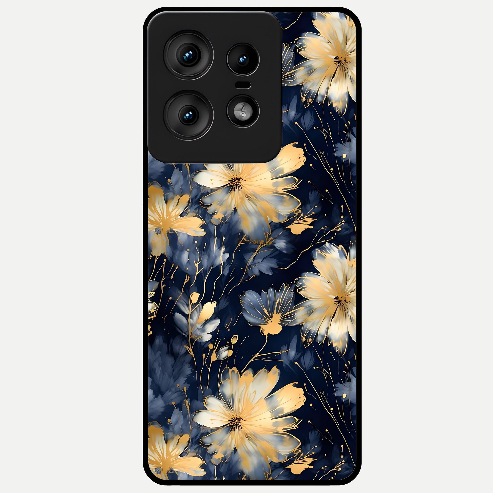  Royal Petal Dream Glass Case For Moto Edge50 Pro back cover – full design glossy printed glass finish