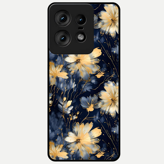  Royal Petal Dream Glass Case For Moto Edge50 Pro back cover – full design glossy printed glass finish