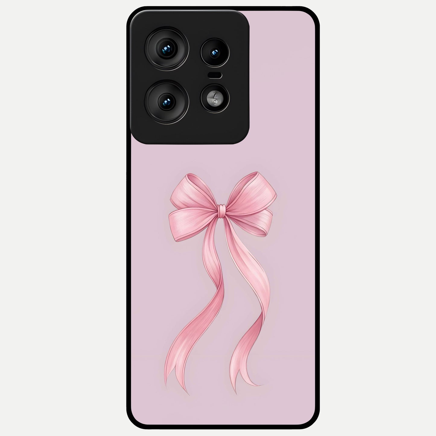  Soft Blush Bow Glass Case For Moto Edge50 Pro back cover – full design glossy printed glass finish