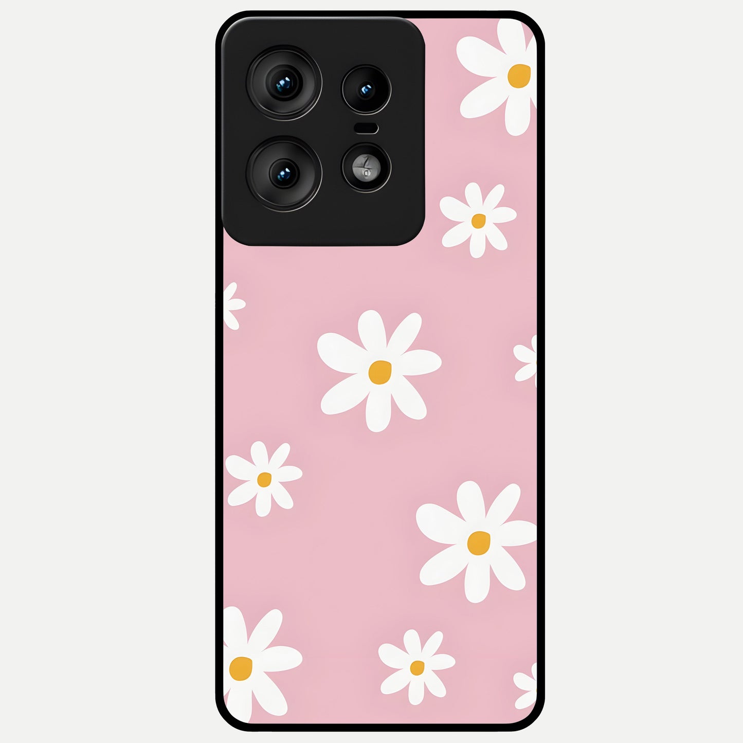 Soft Daisy Bliss Glass Case For Moto Edge50 Pro back cover – full design glossy printed glass finish