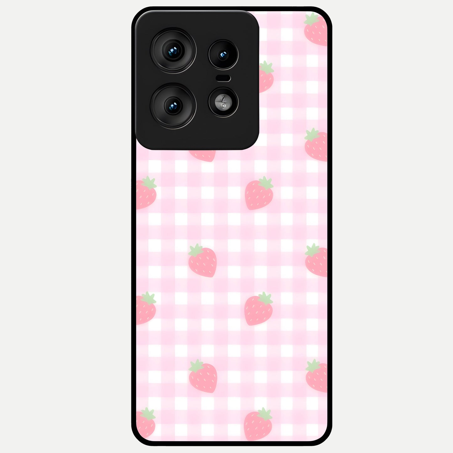  Strawberry Picnic Love Glass Case For Moto Edge50 Pro back cover – full design glossy printed glass finish
