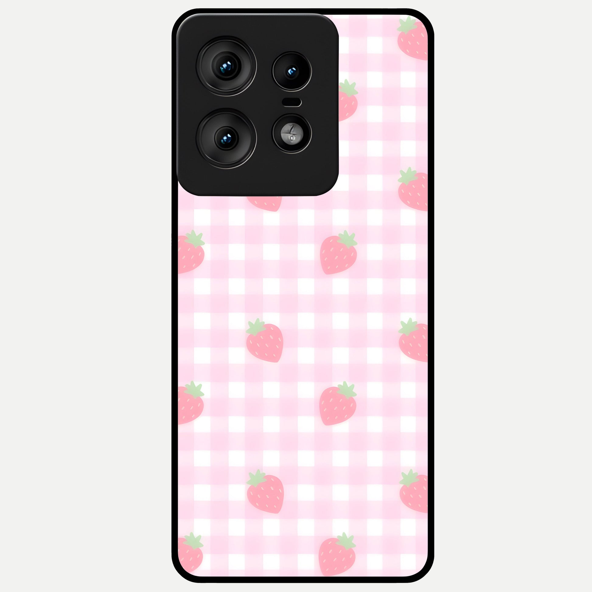 Strawberry Picnic Love Glass Case For Moto Edge50 Pro back cover – full design glossy printed glass finish