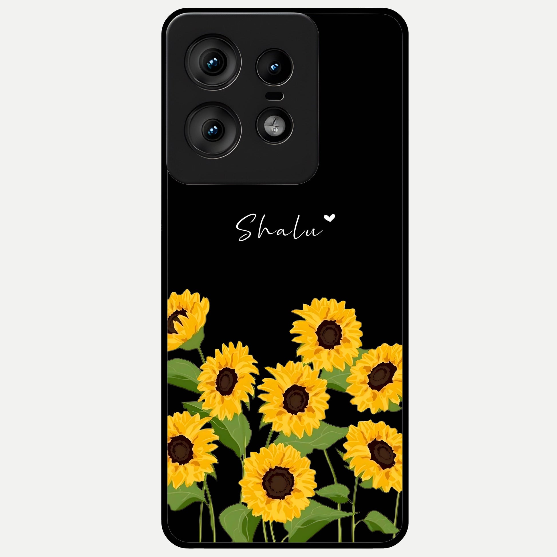  Sunflower Sky Bloom Glass Case For Moto Edge50 Pro back cover – full design glossy printed glass finish