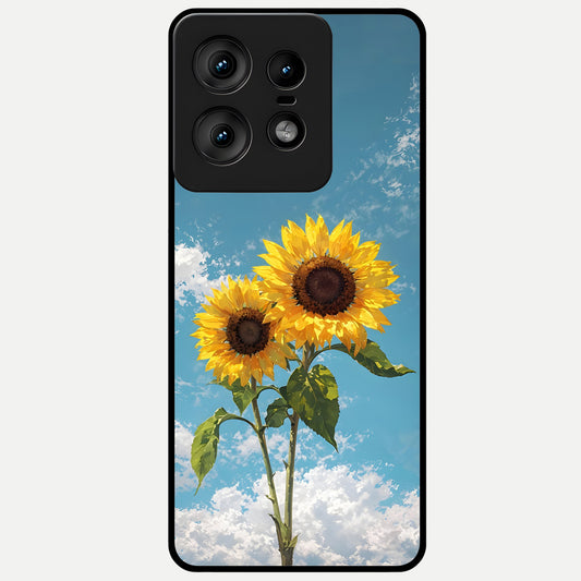  Sunlit Daisy Glow Glass Case For Moto Edge50 Pro back cover – full design glossy printed glass finish