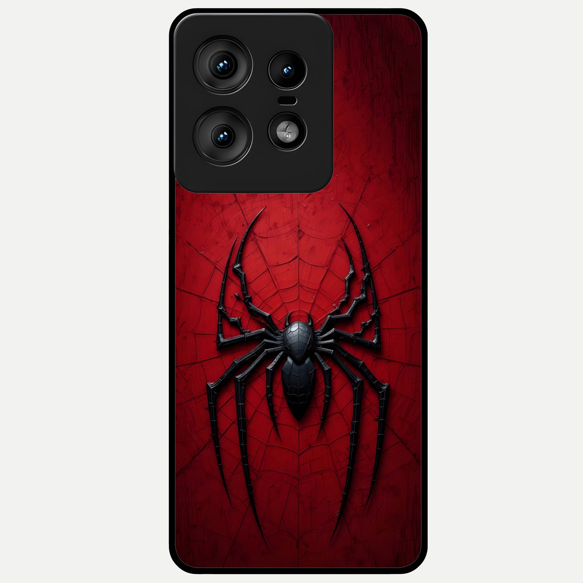  Superhero Web Emblem Glass Case For Moto Edge50 Pro back cover – full design glossy printed glass finish