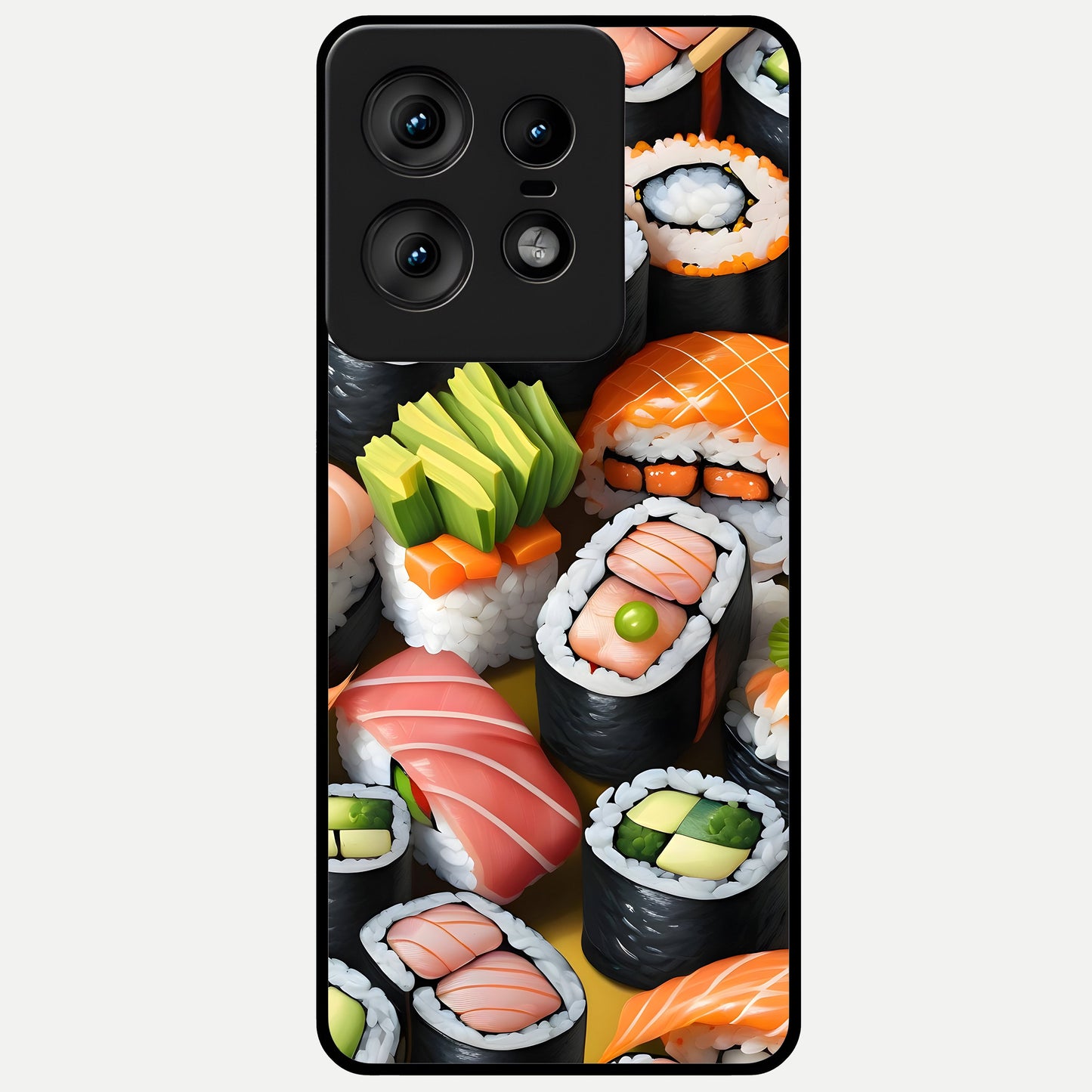  Sushi Food Pattern Glass Case For Moto Edge50 Pro back cover – full design glossy printed glass finish