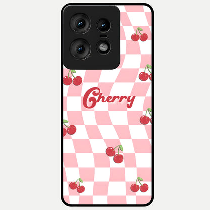  Sweet Cherry Vibes Glass Case For Moto Edge50 Pro back cover – full design glossy printed glass finish