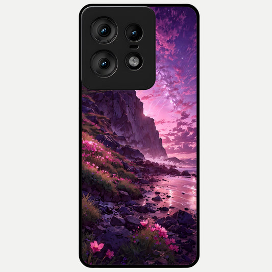  Twilight Blossom Coast Glass Case For Moto Edge50 Pro back cover – full design glossy printed glass finish