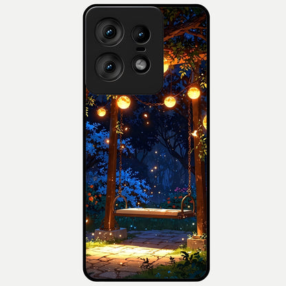  Twilight Garden Swing Glass Case For Moto Edge50 Pro back cover – full design glossy printed glass finish