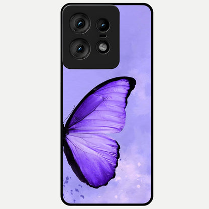  Violet Dream Wing Glass Case For Moto Edge50 Pro back cover – full design glossy printed glass finish