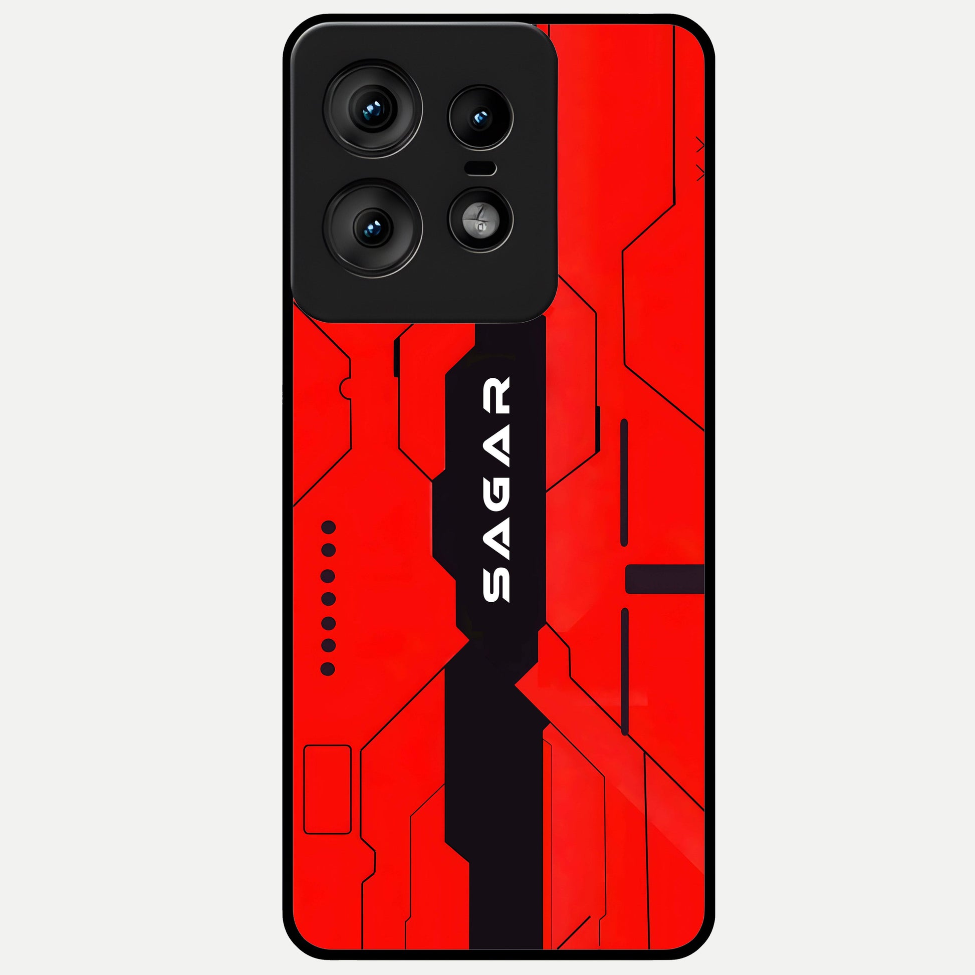  Voltage Rise CYBERPUNK Custom Name Glass Case For Moto Edge50 Pro back cover – personalized glossy printed glass finish