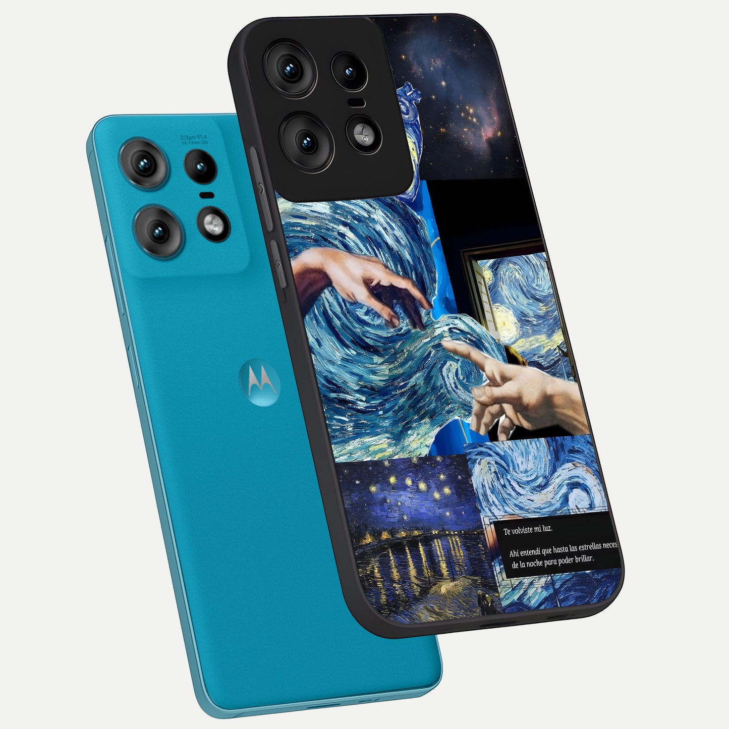  Aesthetic Vando Hands phone case For Moto Edge50 Pro showing premium glass back cover with detailed artwork