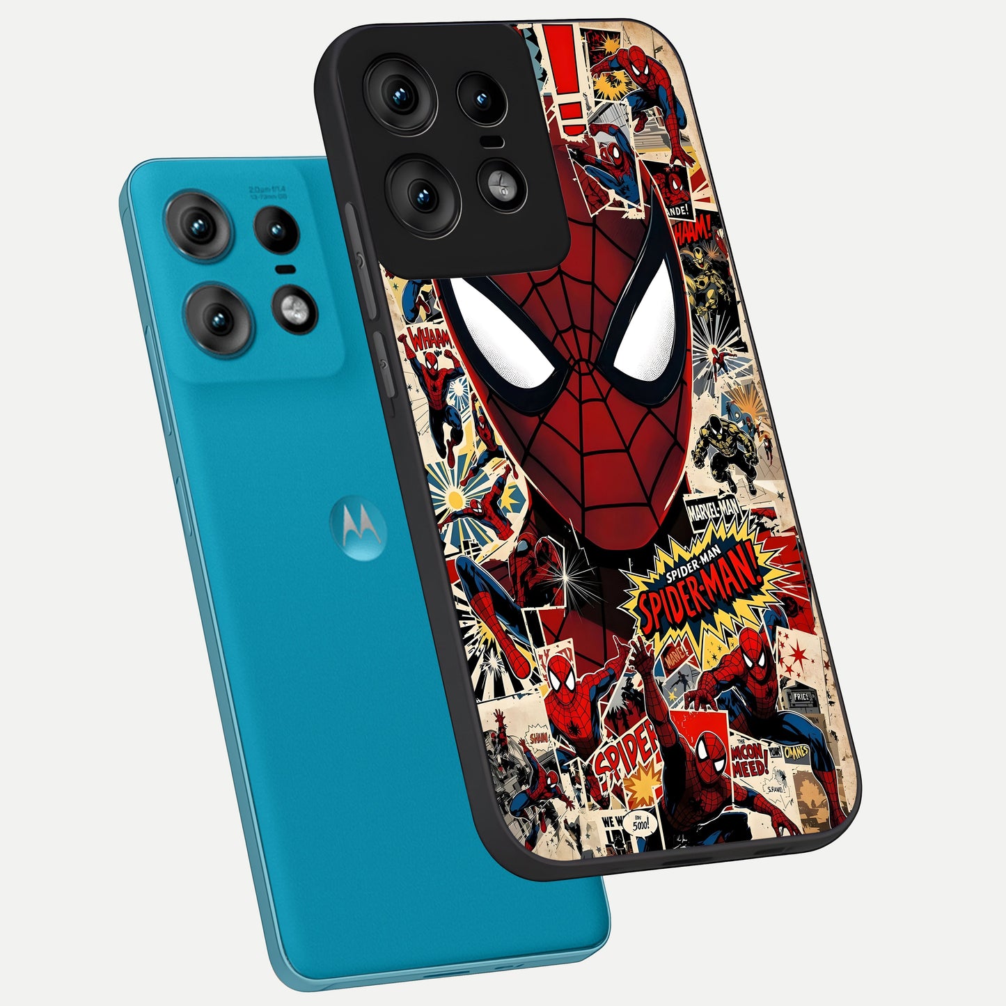  Aesthetic Wonder Spider phone case For Moto Edge50 Pro showing premium glass back cover with detailed artwork